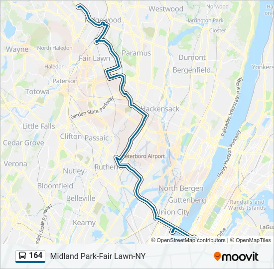 164 Bus Line Map