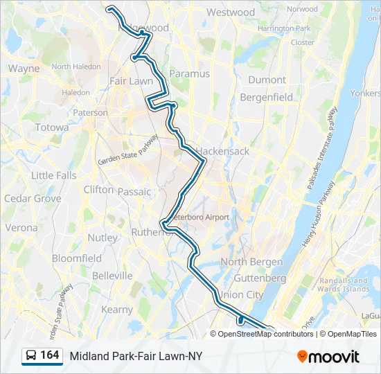 164 Bus Line Map