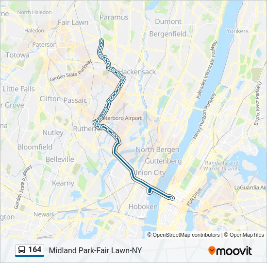 164 Bus Line Map