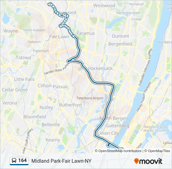 164 Bus Line Map