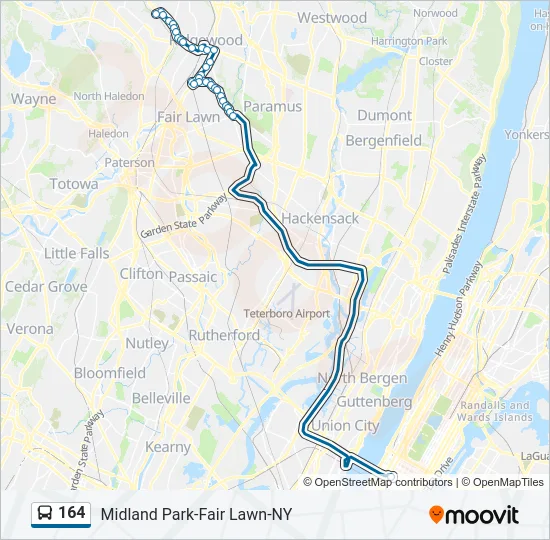 164 Bus Line Map
