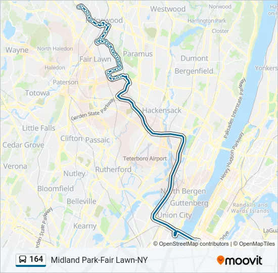 164 Bus Line Map