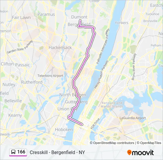 166 Bus Line Map