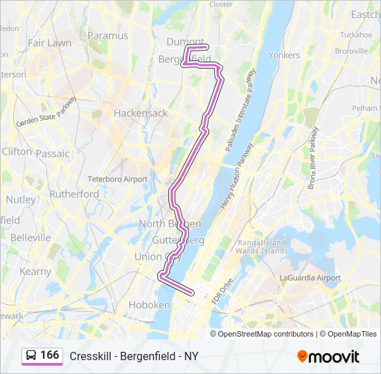 166 Bus Line Map