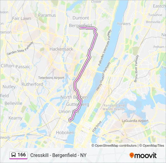 166 Bus Line Map
