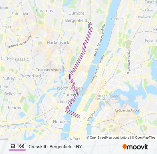 166 Bus Line Map
