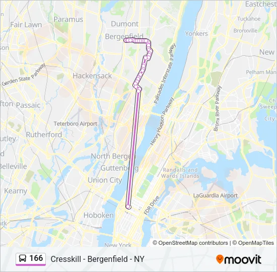 166 Bus Line Map