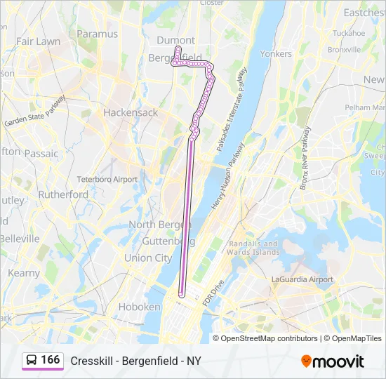 166 Bus Line Map