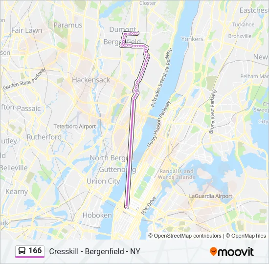166 Bus Line Map