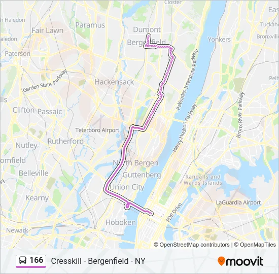 166 Bus Line Map