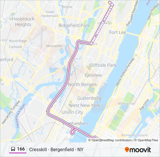166 Bus Line Map