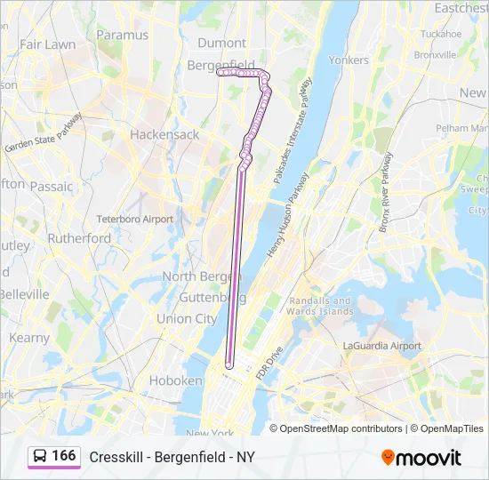 166 Bus Line Map