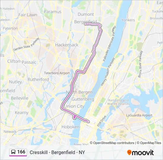 166 Bus Line Map