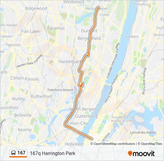 167 Bus Line Map