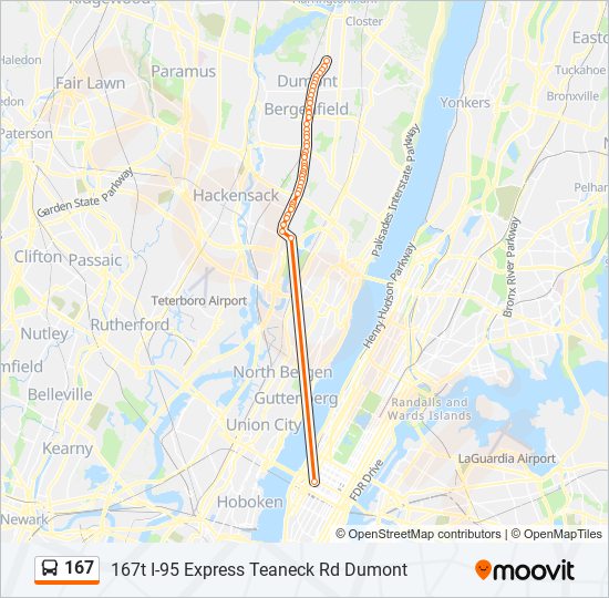 167 Route Schedules, Stops & Maps 167t I95 Express Teaneck Rd