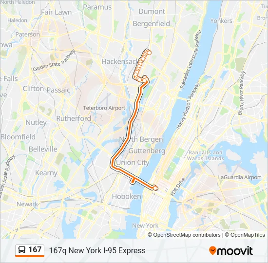 167 Bus Line Map