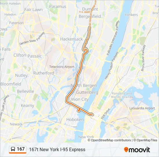167 Bus Line Map