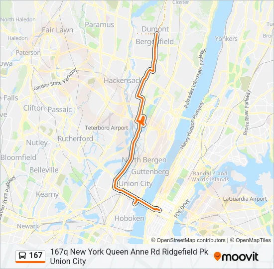 167 Bus Line Map