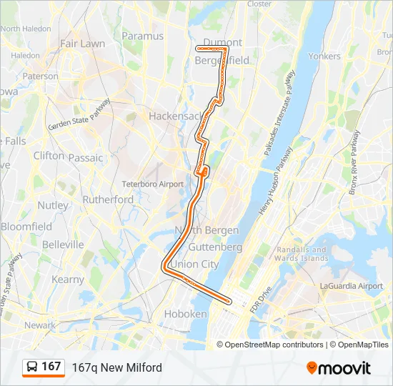 167 Bus Line Map