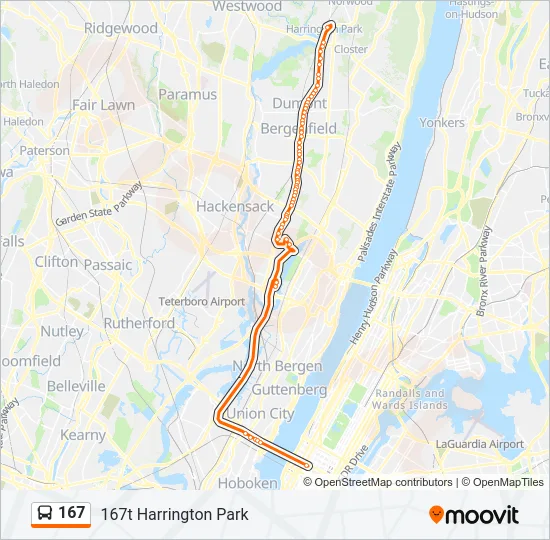 167 Bus Line Map