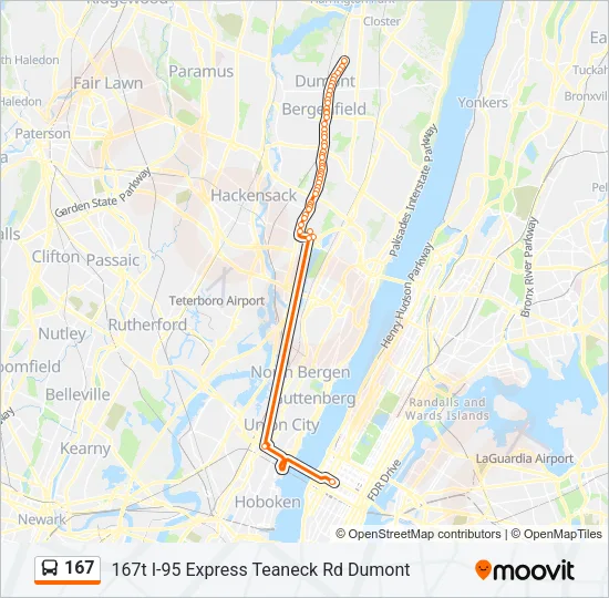 167 Bus Line Map