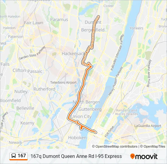 167 Bus Line Map