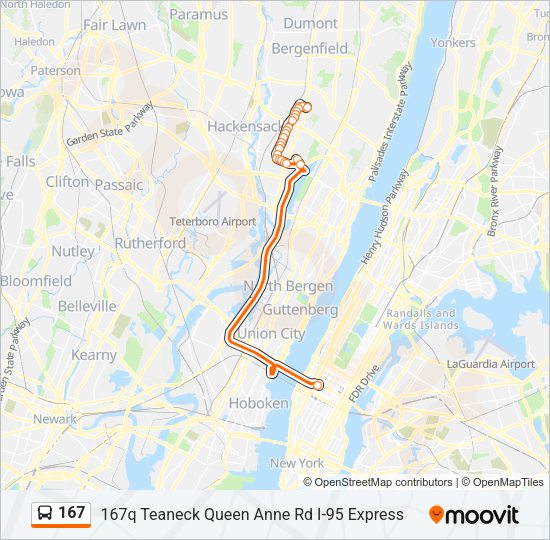 167 Route Schedules, Stops & Maps 167q Teaneck Queen Anne Rd I95