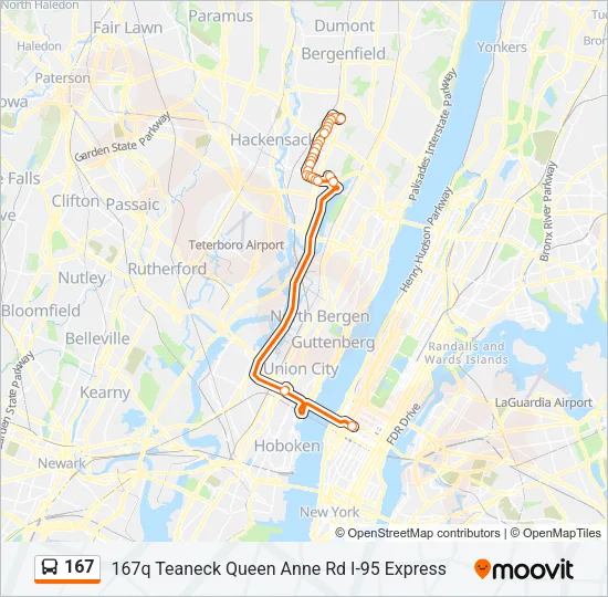 167 Bus Line Map