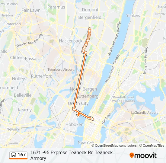 167 Bus Line Map