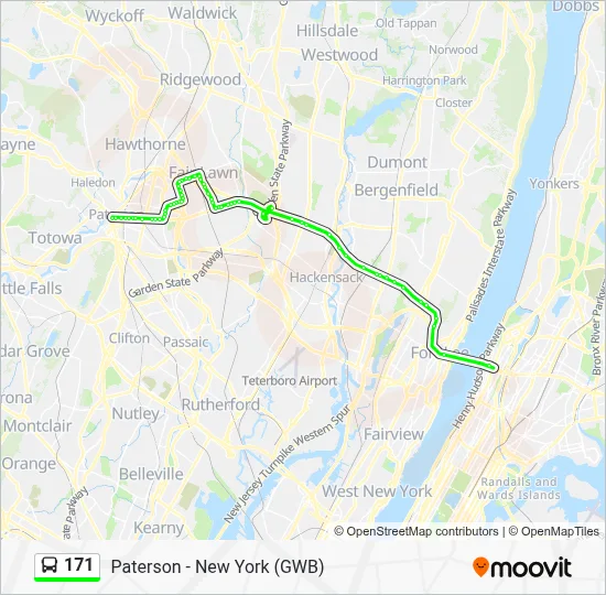 171 Mapa Ruta 171: horarios, paradas y mapas - New York Gw Bridge Bus Station ...