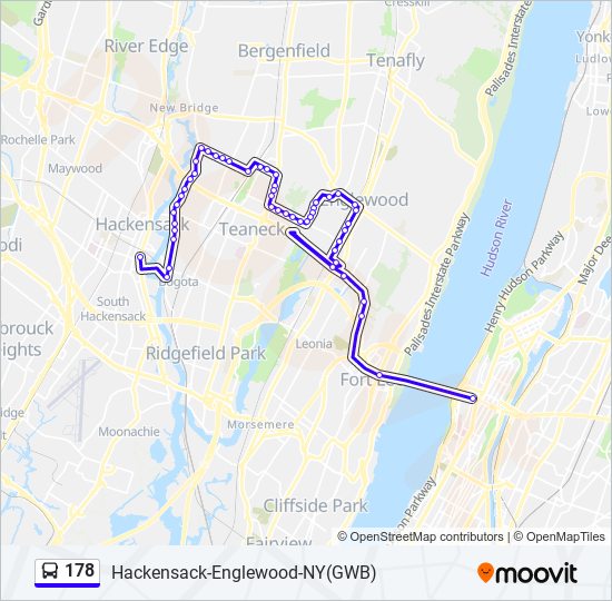 Mapa de 178 de autobús