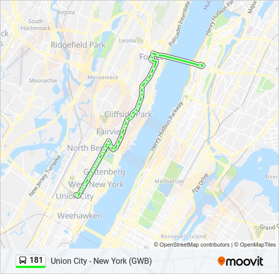 181 Route: Schedules, Stops & Maps - New York Gw Bridge Bus Station  (Updated)