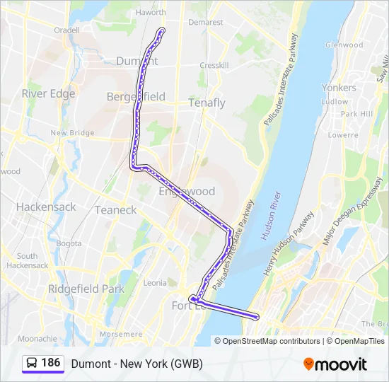 186 Bus Line Map