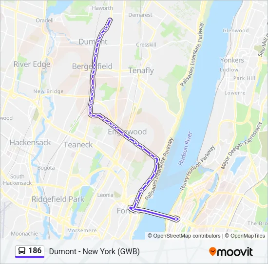 186 Bus Line Map