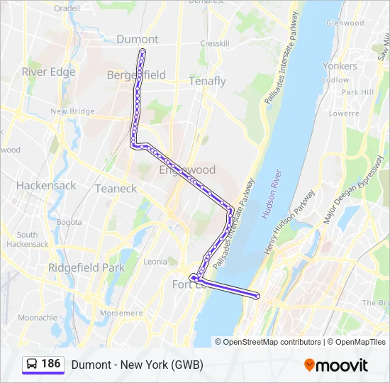 186 Bus Line Map