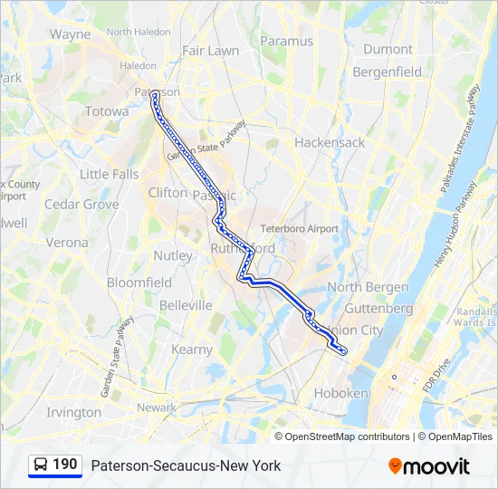 190 Bus Line Map