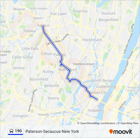 190 Bus Line Map