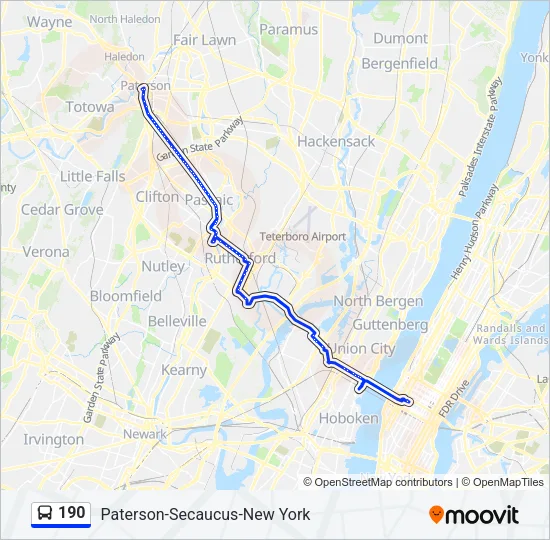 190 Bus Line Map