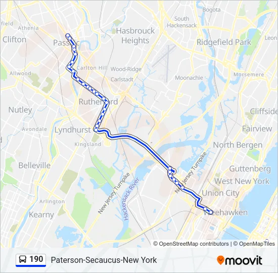 190 Bus Line Map
