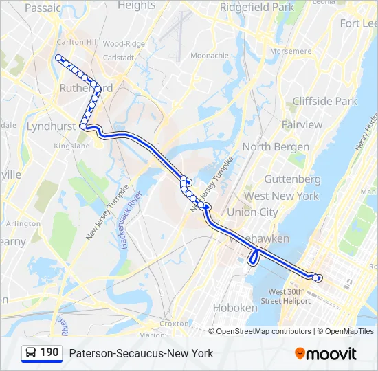 190 Bus Line Map
