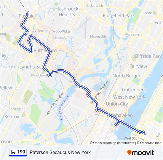 190 bus Line Map