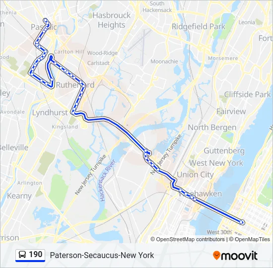 190 Bus Line Map