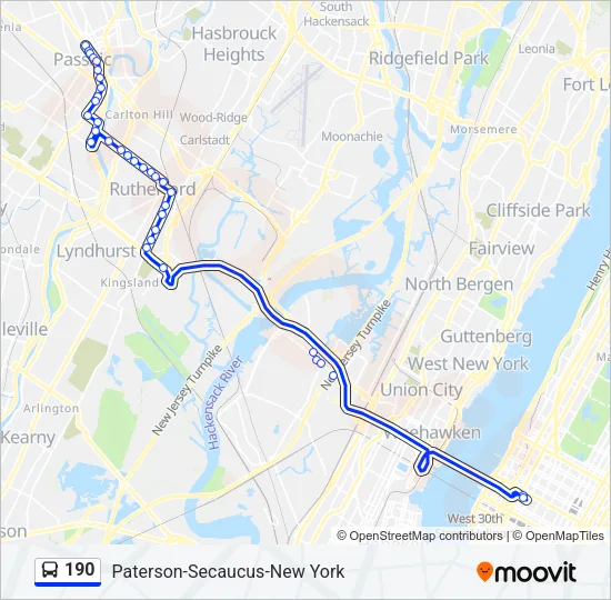 190 Bus Line Map