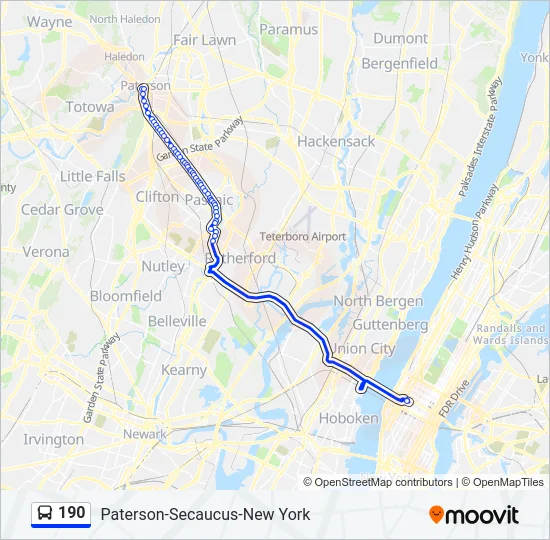 190 Bus Line Map
