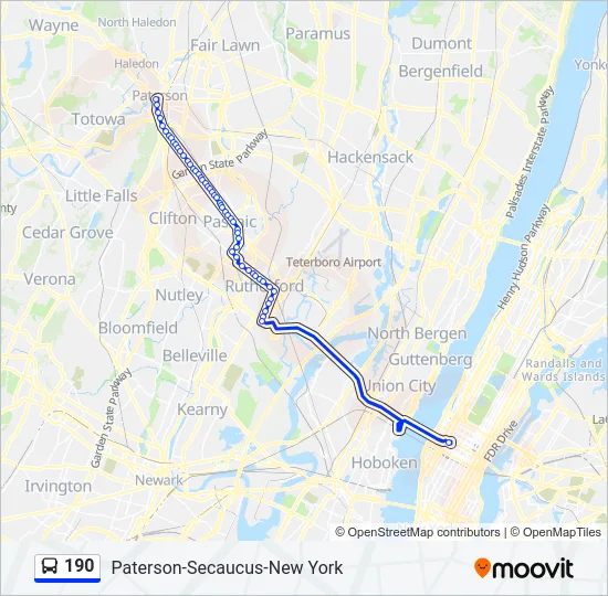 190 Bus Line Map