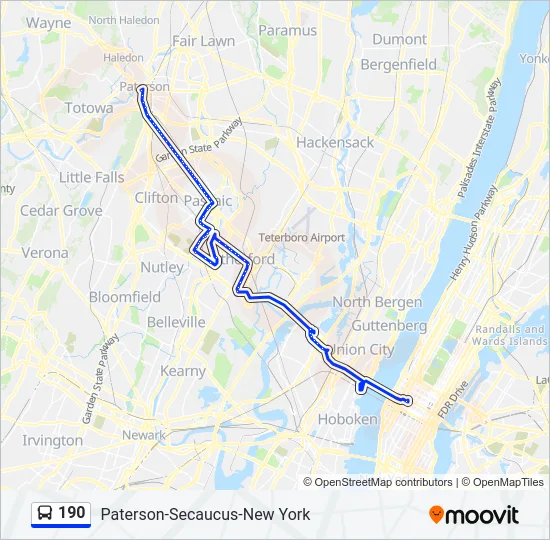 190 Bus Line Map
