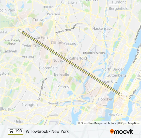 193 Bus Line Map