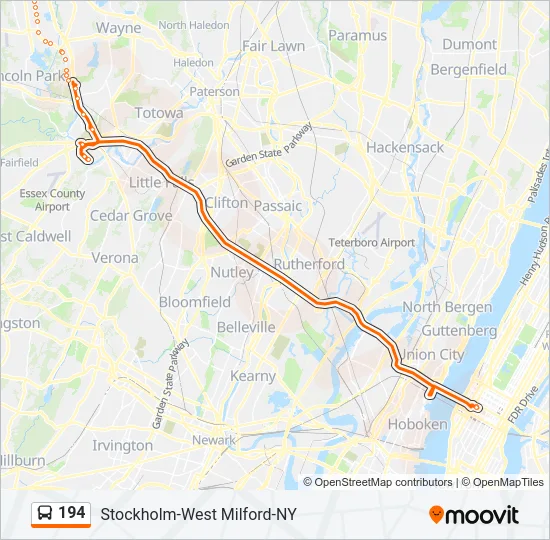 194 Bus Line Map