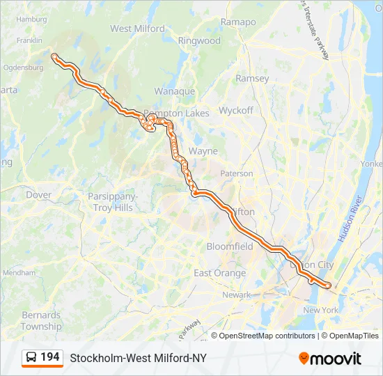 194 Bus Line Map