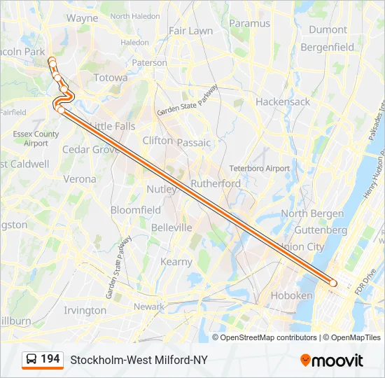 194 Bus Line Map